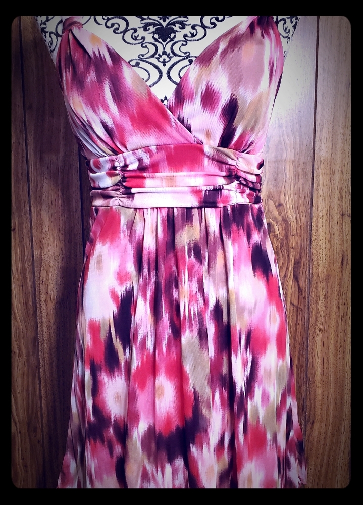Pink "splash" strappy dress